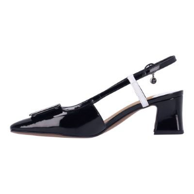 J. Reneé Kellen Color Block Buckle Detail Slingback - Black/White