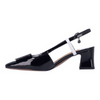 Image of J. Reneé Kellen Color Block Buckle Detail Slingback - Black/White