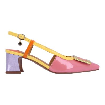 J. Reneé Kellen Color Block Buckle Detail Slingback - Pink/Multicolor