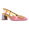 Image of J. Reneé Kellen Color Block Buckle Detail Slingback - Pink/Multicolor