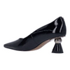 Image of J. Reneé Lysandra Cone Heel Square Toe Patent Pump - Black