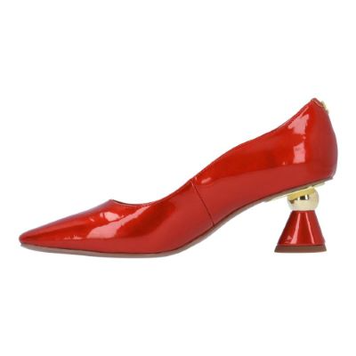 J. Reneé Lysandra Cone Heel Square Toe Patent Pump - Red