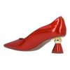 Image of J. Reneé Lysandra Cone Heel Square Toe Patent Pump - Red