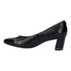 Image of J. Reneé Olivienne Square Toe Block Heel Lizard Print Patent Pump - Black