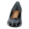 Image of J. Reneé Olivienne Square Toe Block Heel Lizard Print Patent Pump - Black