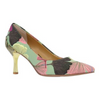 Image of J. Reneé Tacy Pointed Toe Floral Fabric Pump with Metallic Heel - Green/Pink/Floral