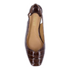 Image of J. Reneé Taveta Low Heel Crocodile Print Slingback - Brown