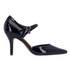 Image of J. Reneé Siona Patent/Mesh Ankle Strap Dior Pump - Black