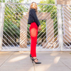 Image of J. Reneé Siona Patent/Mesh Ankle Strap Dior Pump - Black