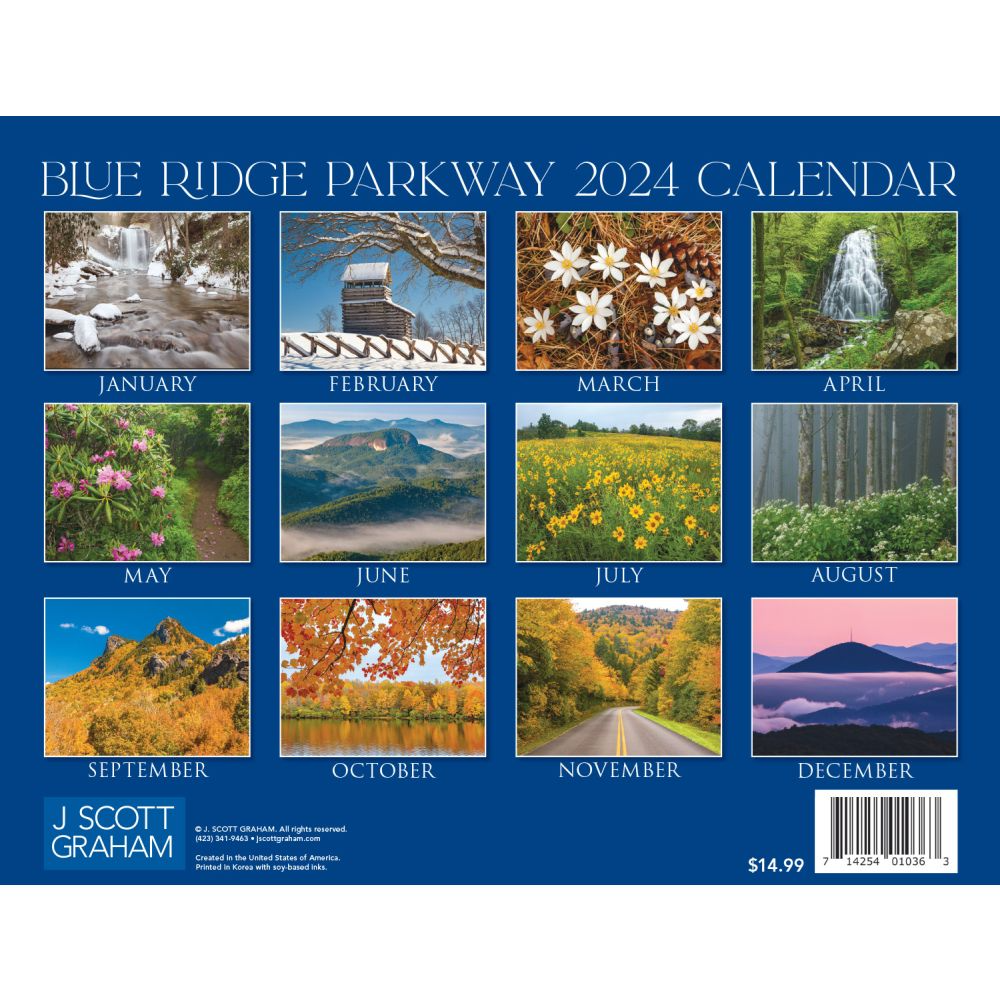 J Scott Graham Blue Ridge Parkway 2024 Wall Calendar Rippe's