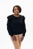 Image of J. Society Ruffle Shoulder Sweater - Black