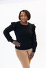 Image of J. Society Ruffle Shoulder Sweater - Black