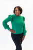 Image of J. Society Ruffle Shoulder Sweater - Emerald