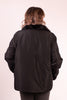 Image of Rippe's Furs Reversible Diamond Sheared Mink Fur Jacket with Long Hair Full Skin Mink Fur Trim - Black