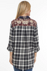 Image of John Mark Embroidered Patchwork Button Blouse - Plaid Multi