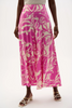 Image of Joseph Ribkoff Silky Knit Floral Print Culotte Pants - Beige/Pink