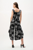 Image of Joseph Ribkoff Silky Knit Conversational Print Culotte Jumpsuit - Black/Vanilla