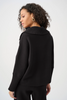 Image of Joseph Ribkoff Button Neck Shawl Collar Dolman Sleeve Sweater - Black