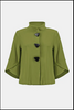 Image of Joseph Ribkoff Tulip Sleeve Three Button Trapeze Jacket - Artichoke Green