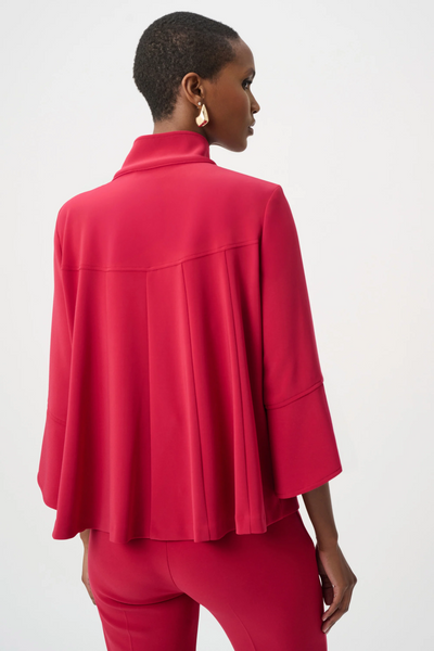 Joseph Ribkoff Tulip Sleeve Three Button Trapeze Jacket - Deep Cherry