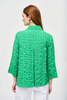 Image of Joseph Ribkoff Stand Collar Button Front Textured Jacket - Island Green