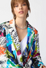 Image of Joseph Ribkoff Single Button Graffiti Print Blazer - Multicolor