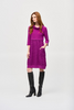 Image of Joseph Ribkoff Bubble Jacquard Silky Knit Cocoon Dress - Empress Purple