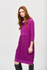 Image of Joseph Ribkoff Bubble Jacquard Silky Knit Cocoon Dress - Empress Purple