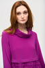 Image of Joseph Ribkoff Bubble Jacquard Silky Knit Cocoon Dress - Empress Purple