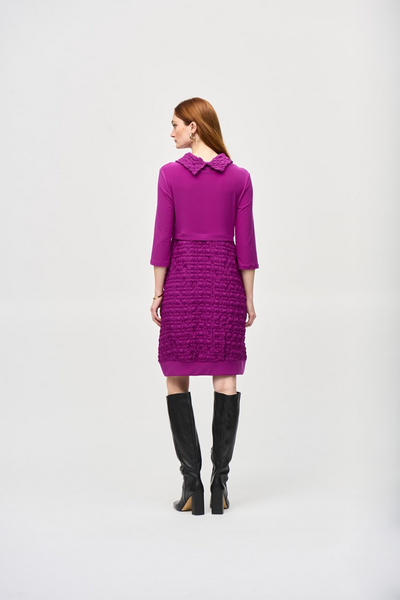 Joseph Ribkoff Bubble Jacquard Silky Knit Cocoon Dress - Empress Purple