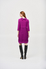 Image of Joseph Ribkoff Bubble Jacquard Silky Knit Cocoon Dress - Empress Purple