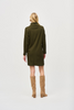 Image of Joseph Ribkoff Zippered Cowl Neck Sweater Dress - Olive Green