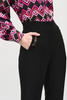 Image of Joseph Ribkoff Bonded Silky Knit Chain Detail Pull-On Pant - Black