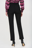 Image of Joseph Ribkoff Bonded Silky Knit Chain Detail Pull-On Pant - Black