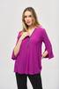 Image of Joseph Ribkoff Zippered V-Neckline Split Back Tunic - Empress