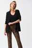 Image of Joseph Ribkoff Silky Knit Animal Print Pull On Pant - Brown/Black/Multicolor