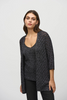 Image of Joseph Ribkoff Metallic Knit Tank and Sweater Set - Black/Silver