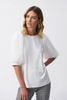 Image of Joseph Ribkoff Silky Knit Puffed Novelty Sleeve Top - Vanilla