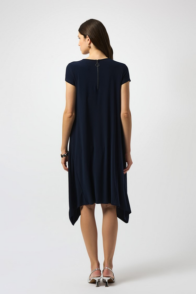 Joseph Ribkoff Short Sleeve Scoop Neck Pocket Dress - Midnight Blue