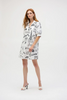 Image of Joseph Ribkoff Conversational Paris Print Poplin A-Line Dress - Vanilla/Black