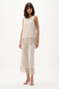 Image of Joseph Ribkoff Guipure Lace Trim Silky Knit Tank Top - Moonstone