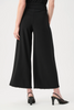 Image of Joseph Ribkoff Wide Leg Silky Knit Pearl Trim Pull-On Pant - Black