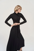 Image of Joseph Ribkoff Asymmetric Skirt with Pleat Detail - Black