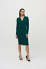 Image of Joseph Ribkoff Ruched Wrap Dress - Absolute Green