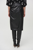 Image of Joseph Ribkoff Vegan Leather Pull-On Shirred Pencil Skirt - Black