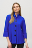 Image of Joseph Ribkoff Shirred Collar Button Front Trapeze Jacket - Royal Sapphire