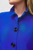 Image of Joseph Ribkoff Shirred Collar Button Front Trapeze Jacket - Royal Sapphire