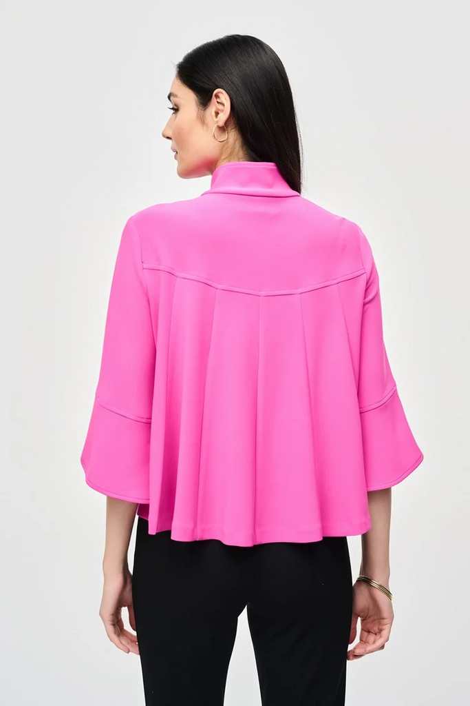 Joseph Ribkoff Tulip Sleeve Three Button Trapeze Jacket - Ultra Pink
