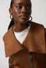 Image of Joseph Ribkoff Faux Suede Asymmetric Jacket - Toffee