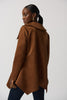 Image of Joseph Ribkoff Faux Suede Asymmetric Jacket - Toffee